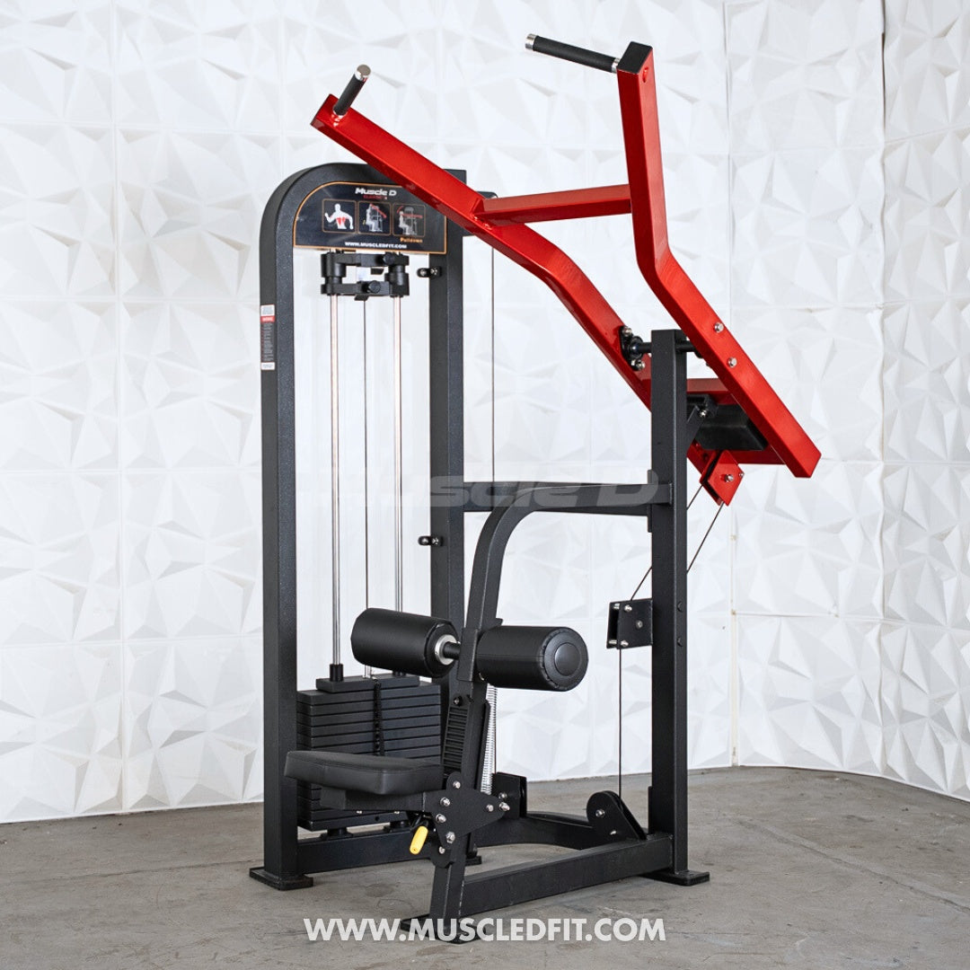 Muscle D Classic V2 Selectorized Seated Lat Pulldown Machine — 200 lb Stack | Commercial Grade