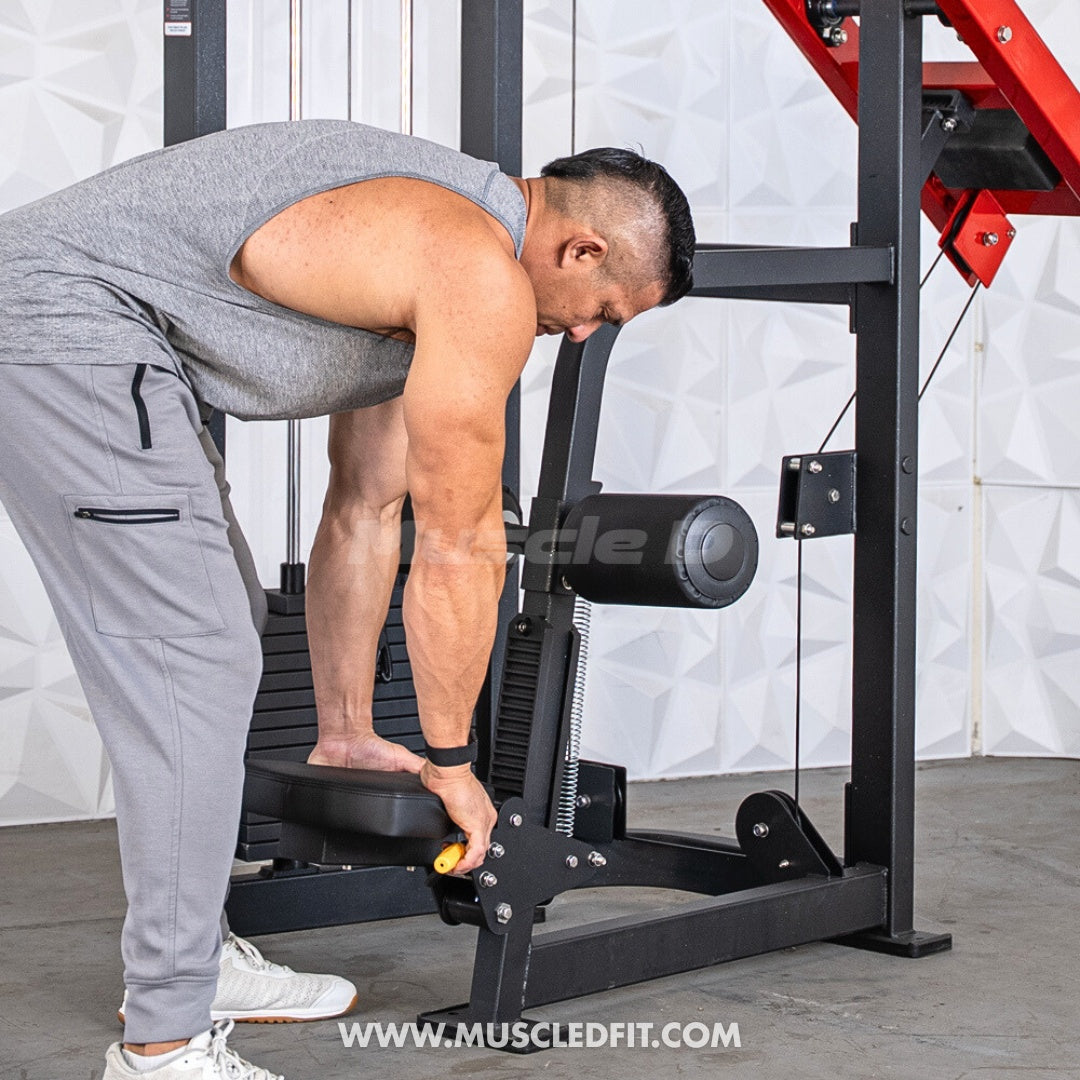Muscle D Classic V2 Selectorized Seated Lat Pulldown Machine — 200 lb Stack | Commercial Grade