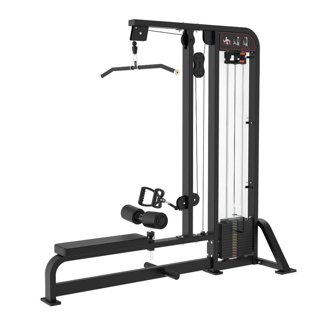 Muscle D Classic V2 Selectorized Lat Pulldown & Low Row Combo — 300 lb Stack | Commercial Grade