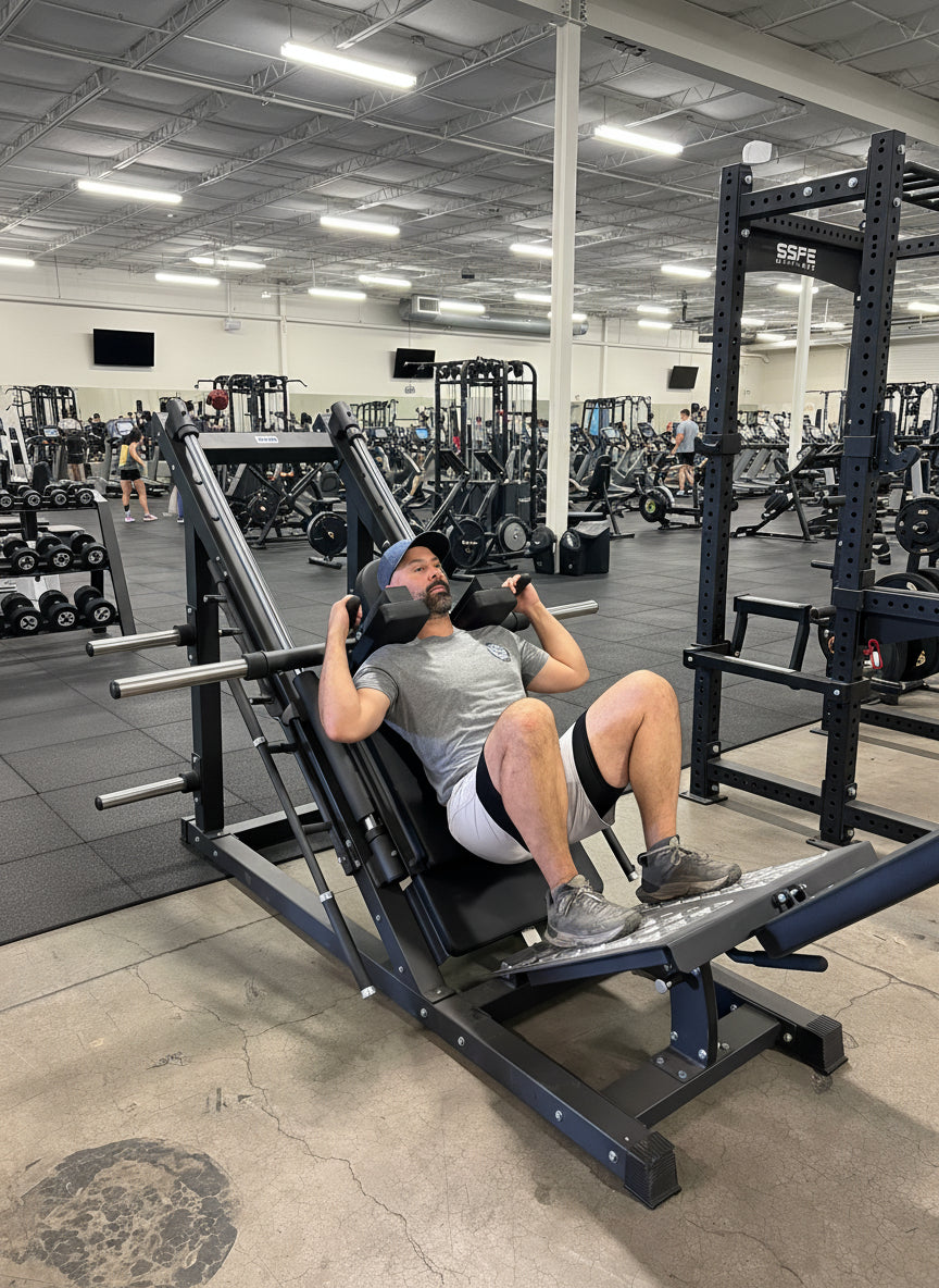 45° Plate-Loaded Leg Press & Hack Squat Combo — 538 lb Commercial Steel, Dual-Function