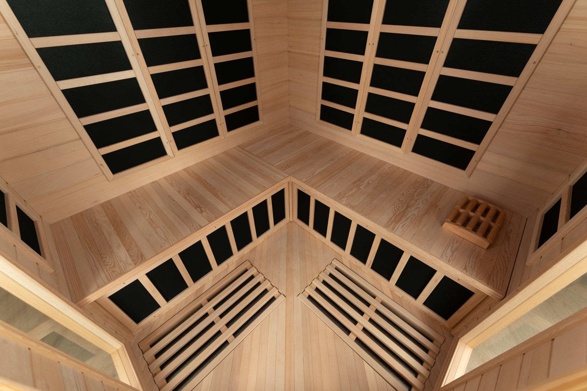 Blisspod Vienna Series | 4–5 Person Corner Far Infrared Sauna | Canadian Hemlock | 12 Heaters | Ultra-Low EMF