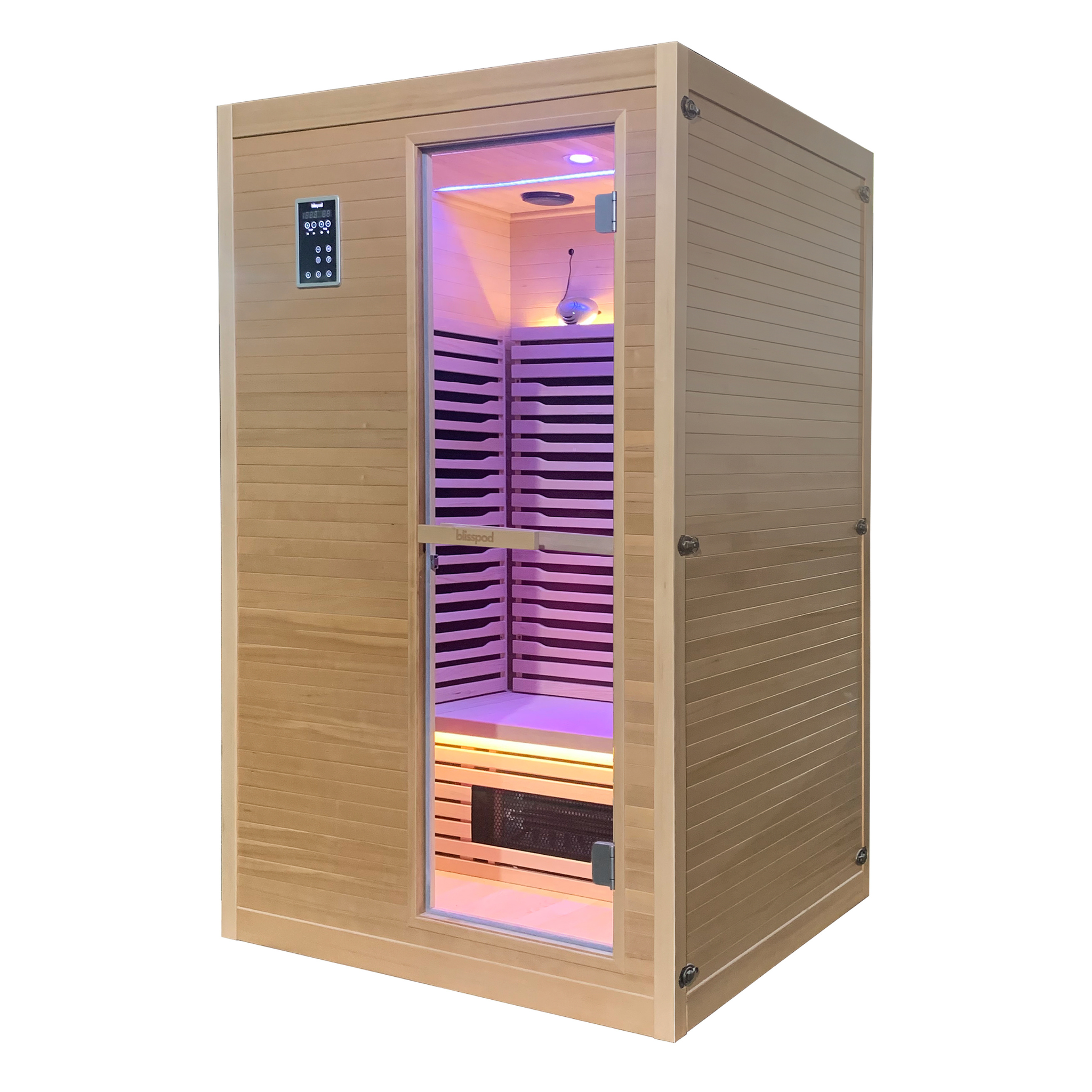 Blisspod Helsinki | Full Spectrum Infrared Sauna + Red Light Therapy | 2 Person | Ultra-Low EMF | Canadian Hemlock