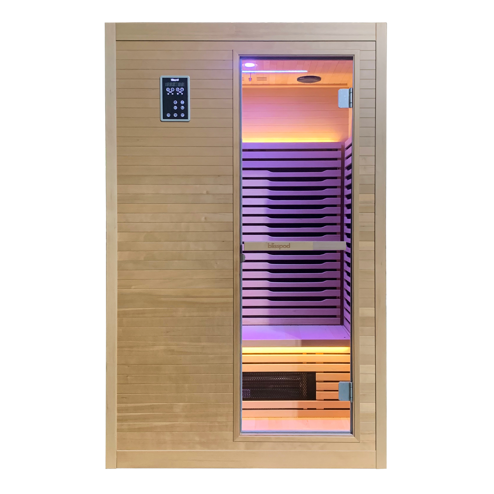 Blisspod Helsinki | Full Spectrum Infrared Sauna + Red Light Therapy | 2 Person | Ultra-Low EMF | Canadian Hemlock