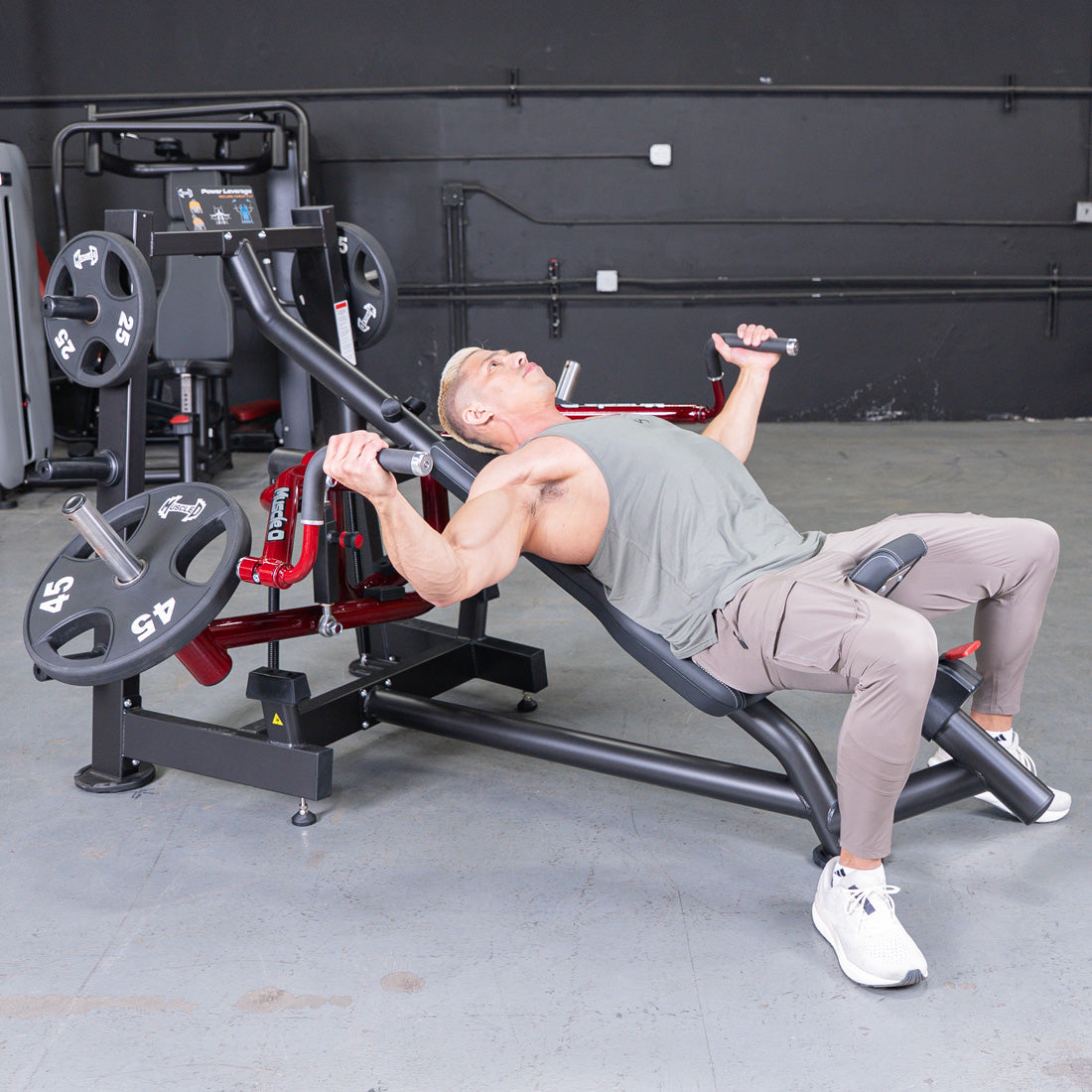 Muscle D Fitness Power Leverage V2 Incline Pec Fly — Iso-Lateral, Plate-Loaded, Commercial