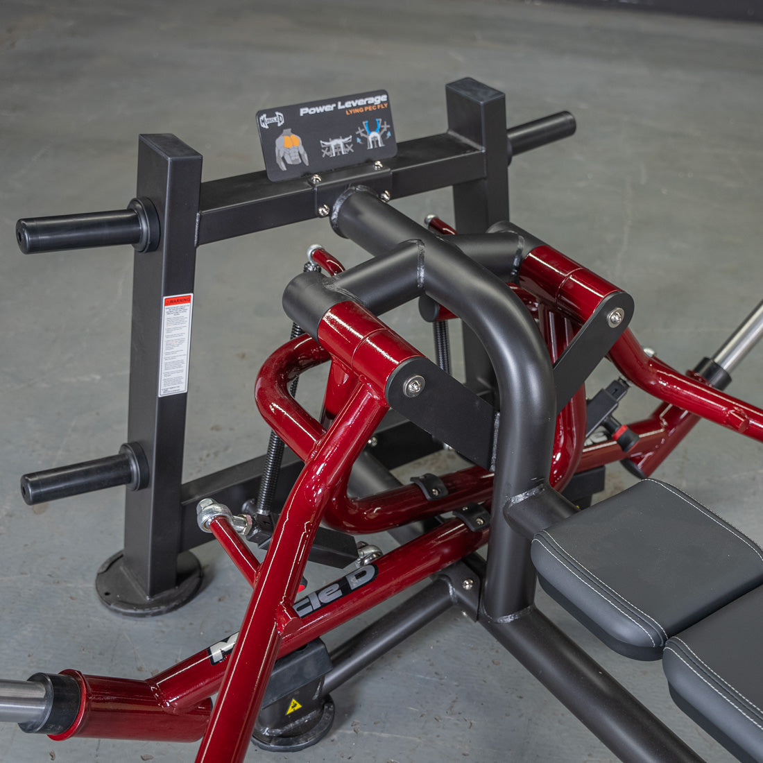 Muscle D Fitness Power Leverage V2 Lying Pec Fly — Plate-Loaded, Precision Bearings, Commercial
