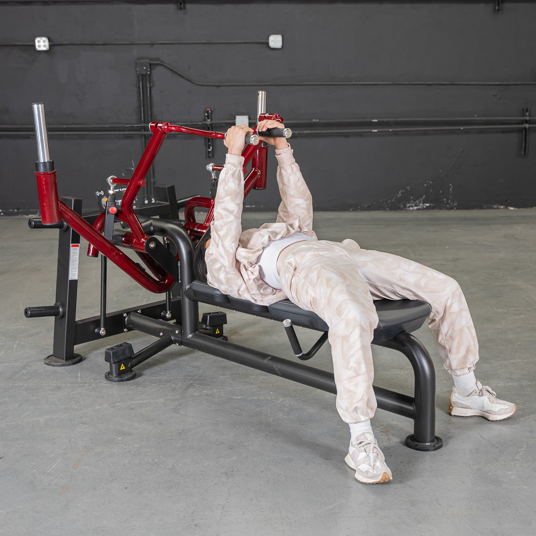 Muscle D Fitness Power Leverage V2 Lying Pec Fly — Plate-Loaded, Precision Bearings, Commercial