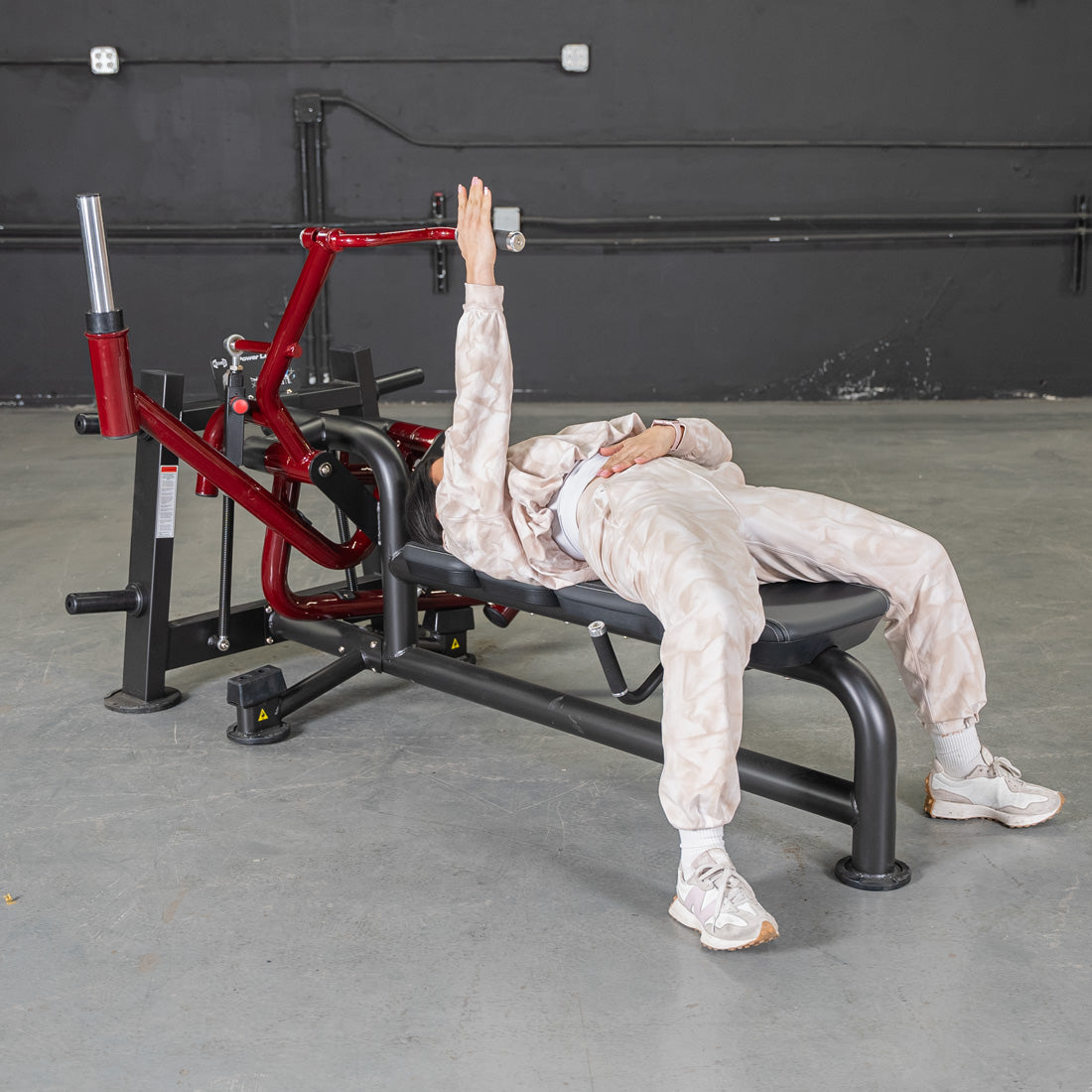 Muscle D Fitness Power Leverage V2 Lying Pec Fly — Plate-Loaded, Precision Bearings, Commercial