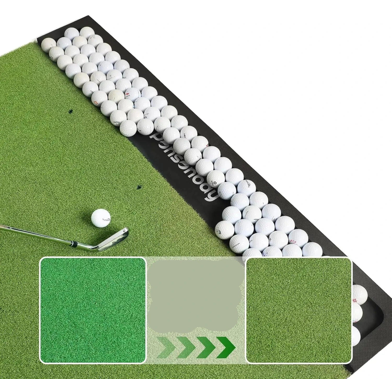 5x4ft Premium Golf Practice Mat with Ball Tray & Tees