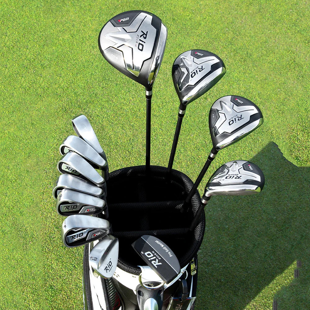 12-Piece Men's Right-Handed Golf Club Set with Bag — Graphite & Steel Shafts