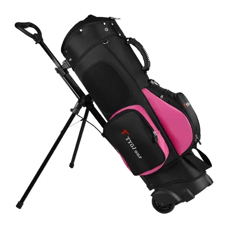 Large Capacity Golf Bag with Wheels & Ball Pack — Nylon Rack Bag