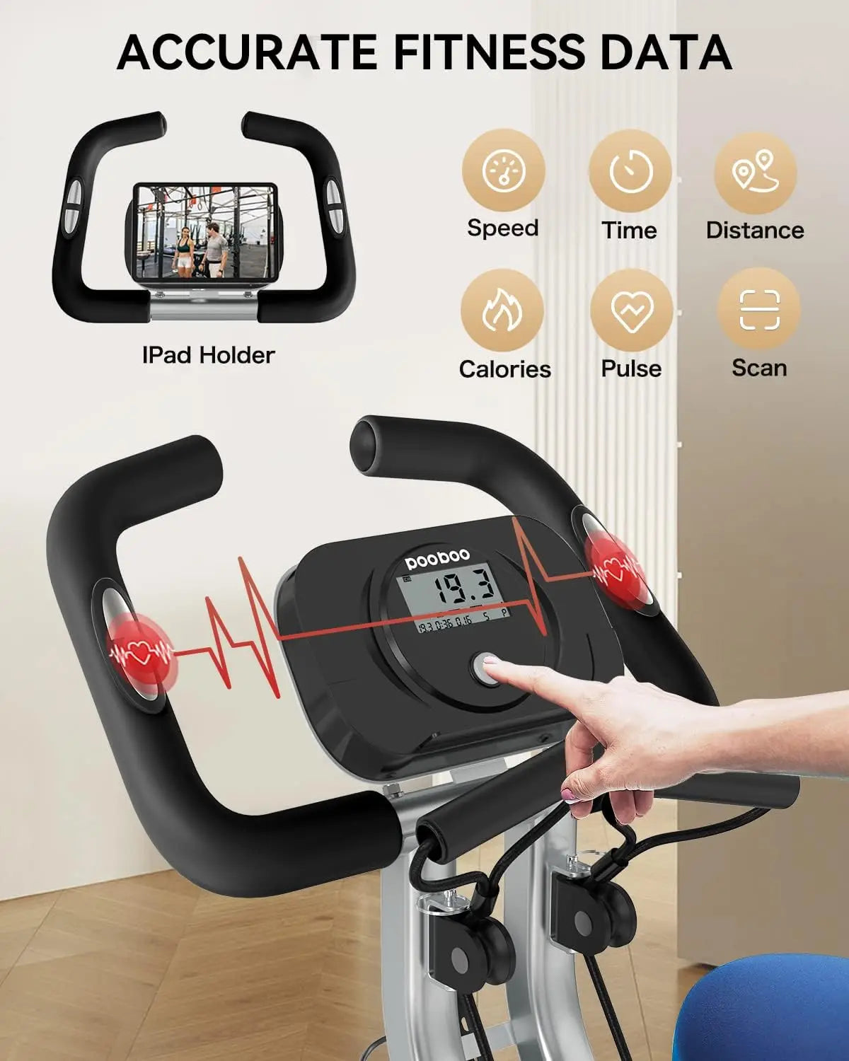 YTYIN X819 Folding Exercise Bike — 8-Level Magnetic Resistance, Foldable Indoor Cycling