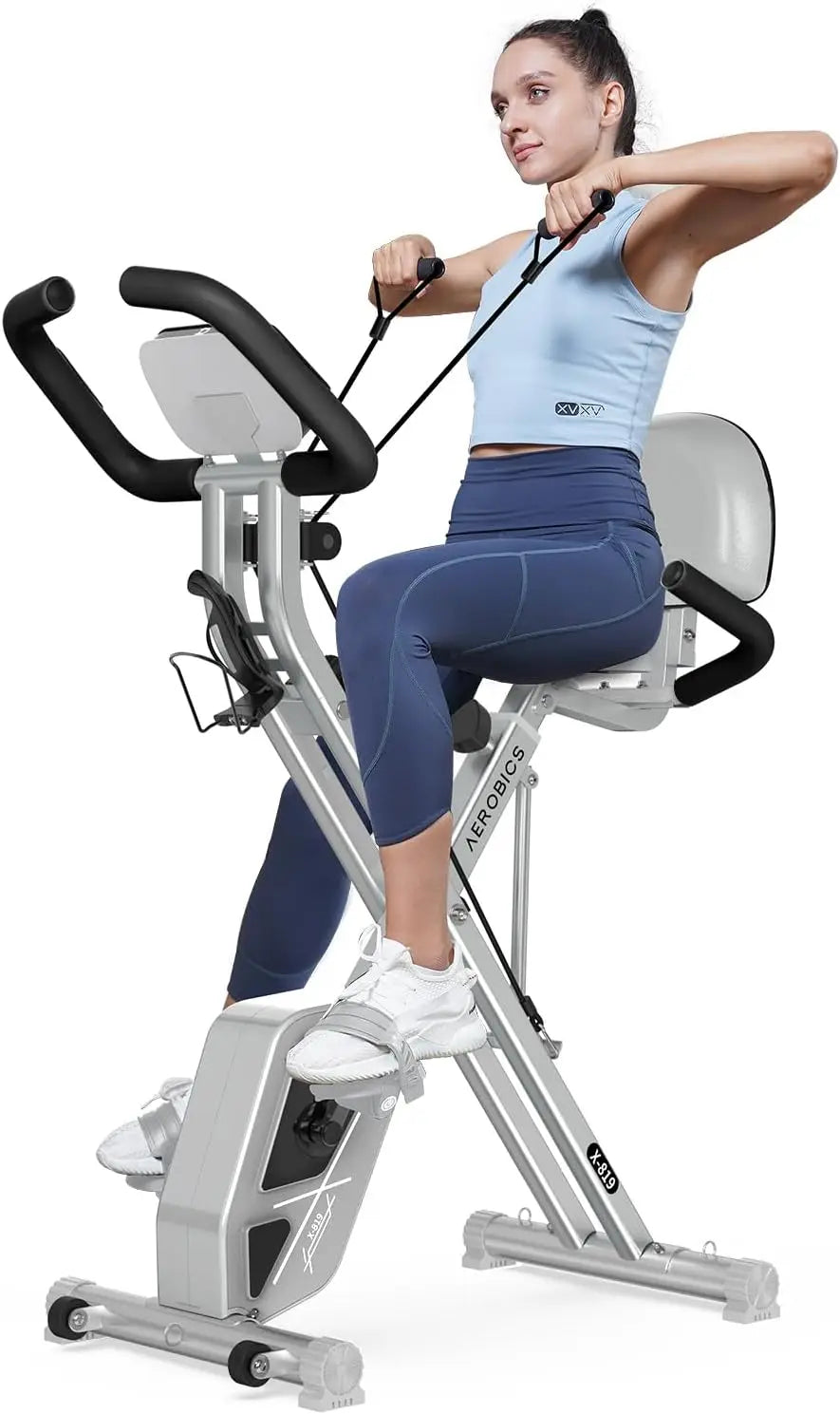 YTYIN X819 Folding Exercise Bike — 8-Level Magnetic Resistance, Foldable Indoor Cycling
