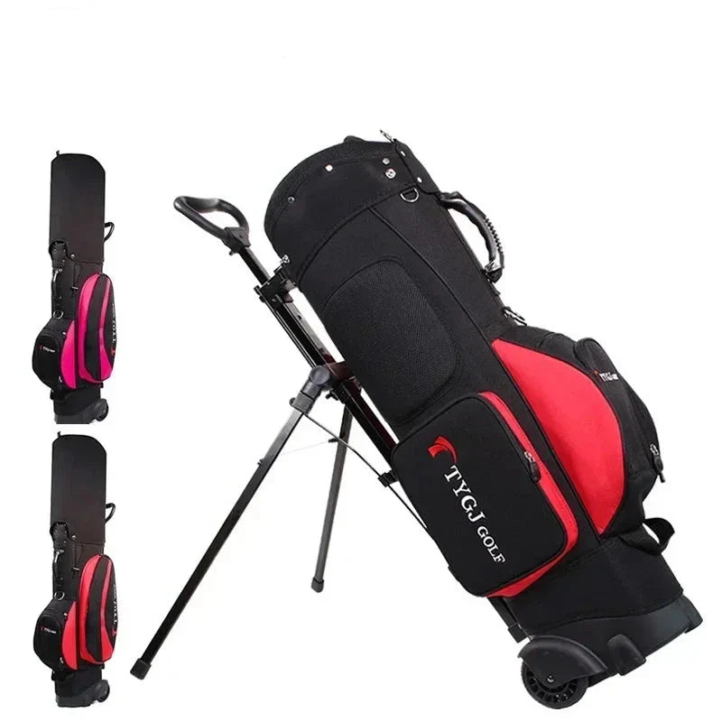 Large Capacity Golf Bag with Wheels & Ball Pack — Nylon Rack Bag