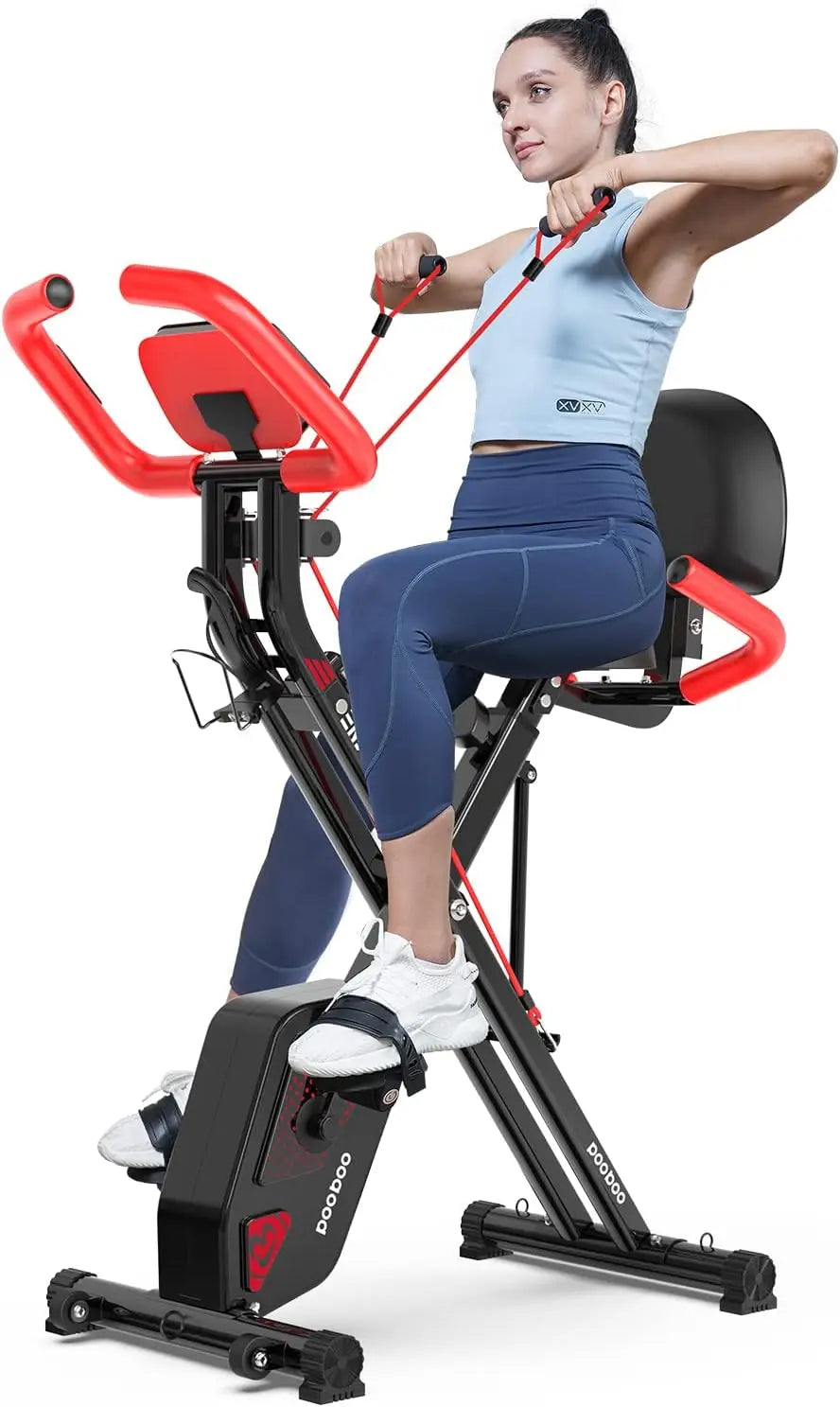 YTYIN X819 Folding Exercise Bike — 8-Level Magnetic Resistance, Foldable Indoor Cycling