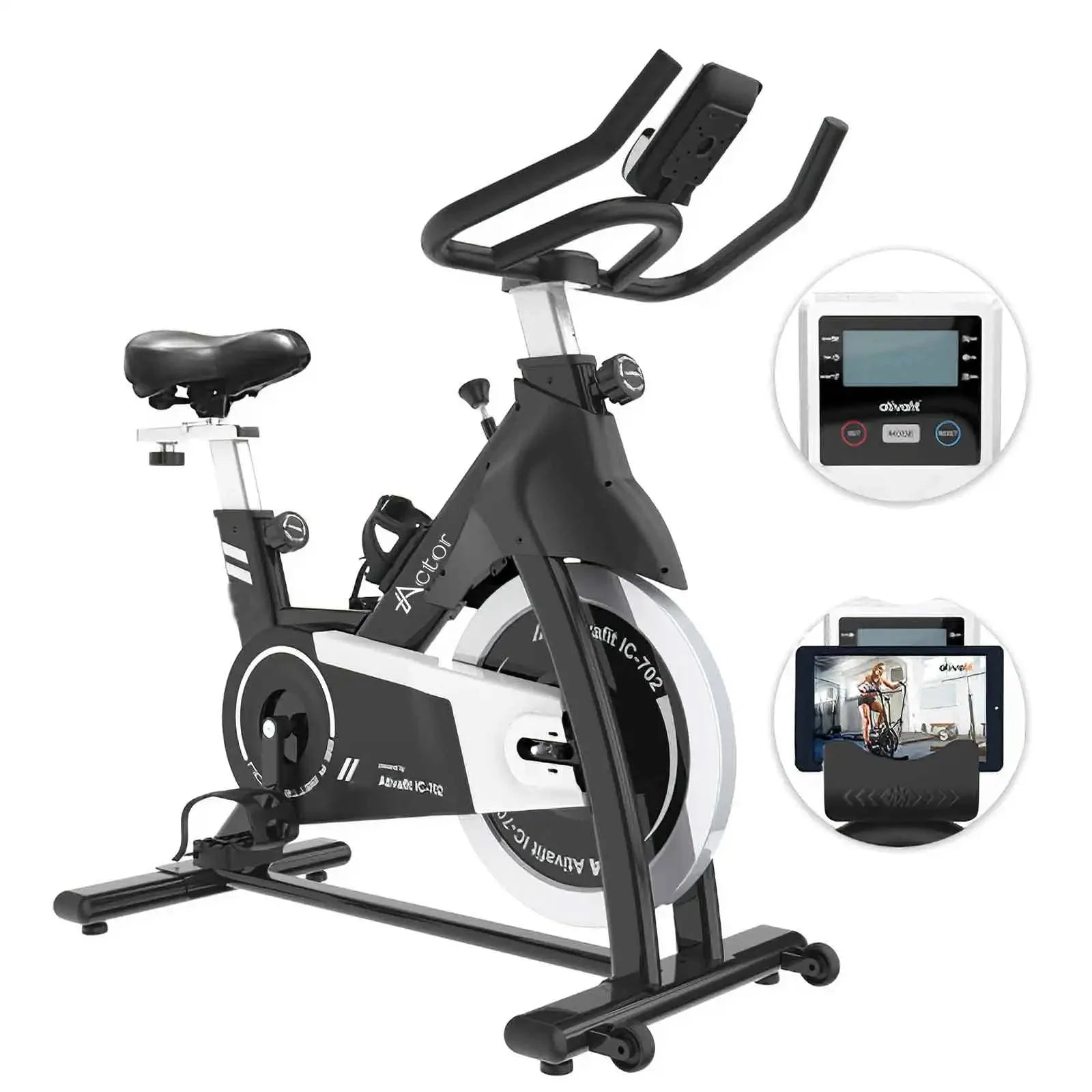 Indoor Cardio Workout Stationary Bike with Heart Rate Tracking