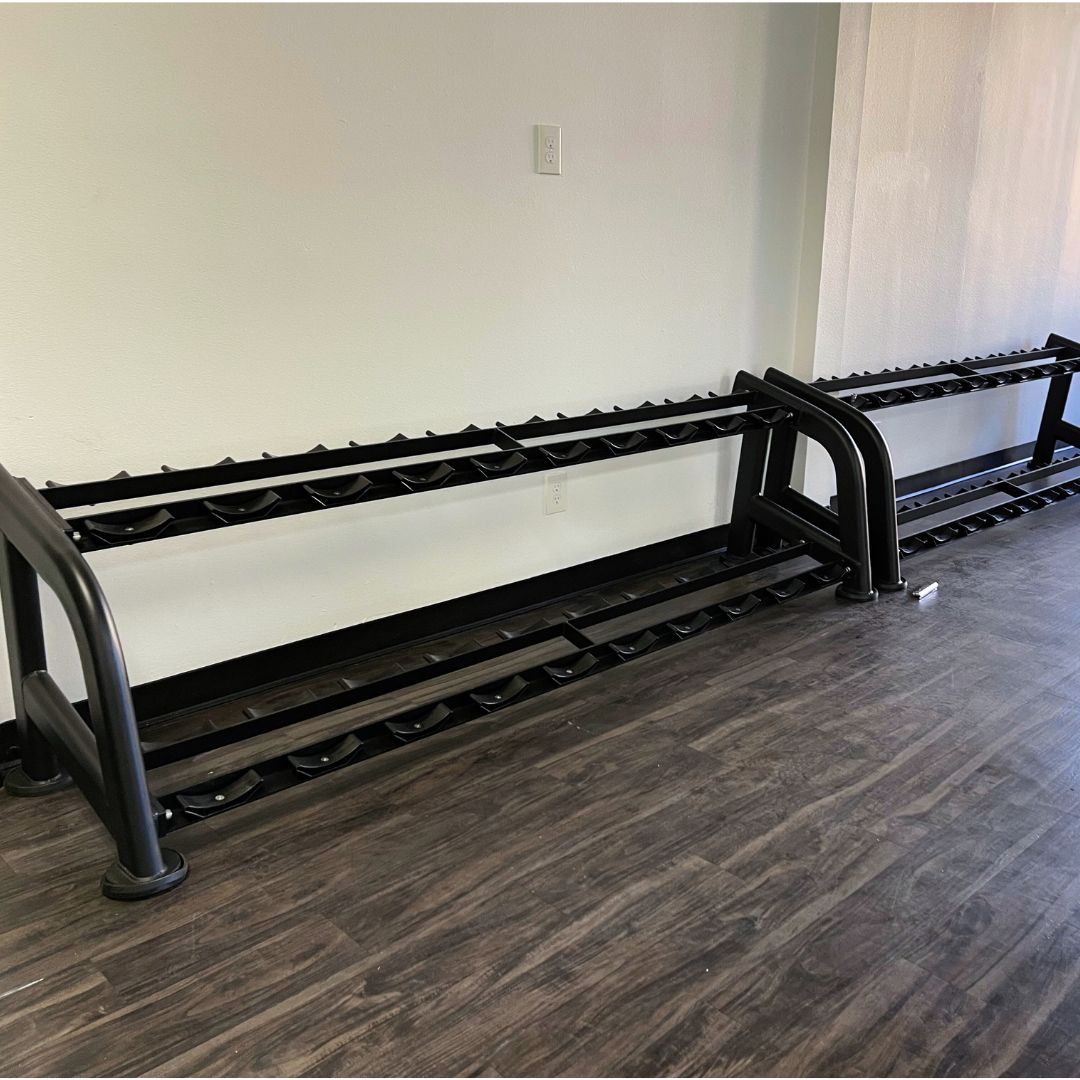 Muscle D Fitness Sweet 2-Tier Dumbbell Rack — Compact Free Weight Storage