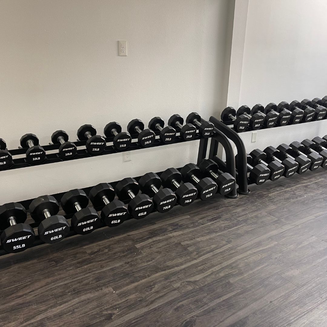 Muscle D Fitness Sweet Dumbbell Set — 5 to 100 lb (20 Pairs)