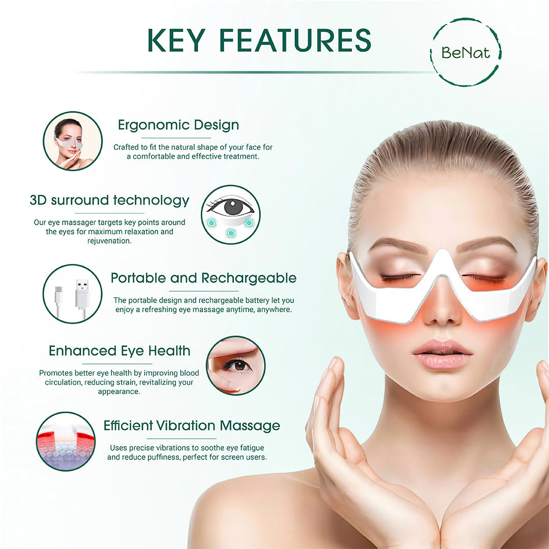 Under-Eye Red Light Therapy Massager | Dark Circles, Puffiness & Fine Lines