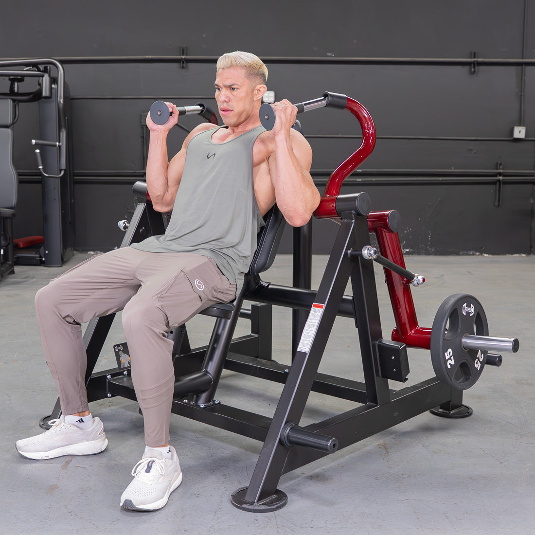 Muscle D Fitness Power Leverage V2 Hammer Grip Triceps Machine — Iso-Lateral, Plate-Loaded