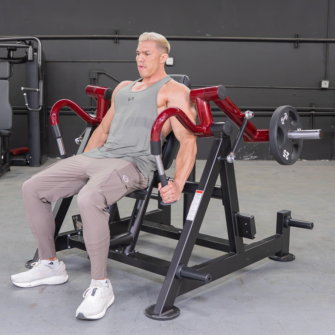 Muscle D Fitness Power Leverage V2 Hammer Grip Triceps Machine — Iso-Lateral, Plate-Loaded