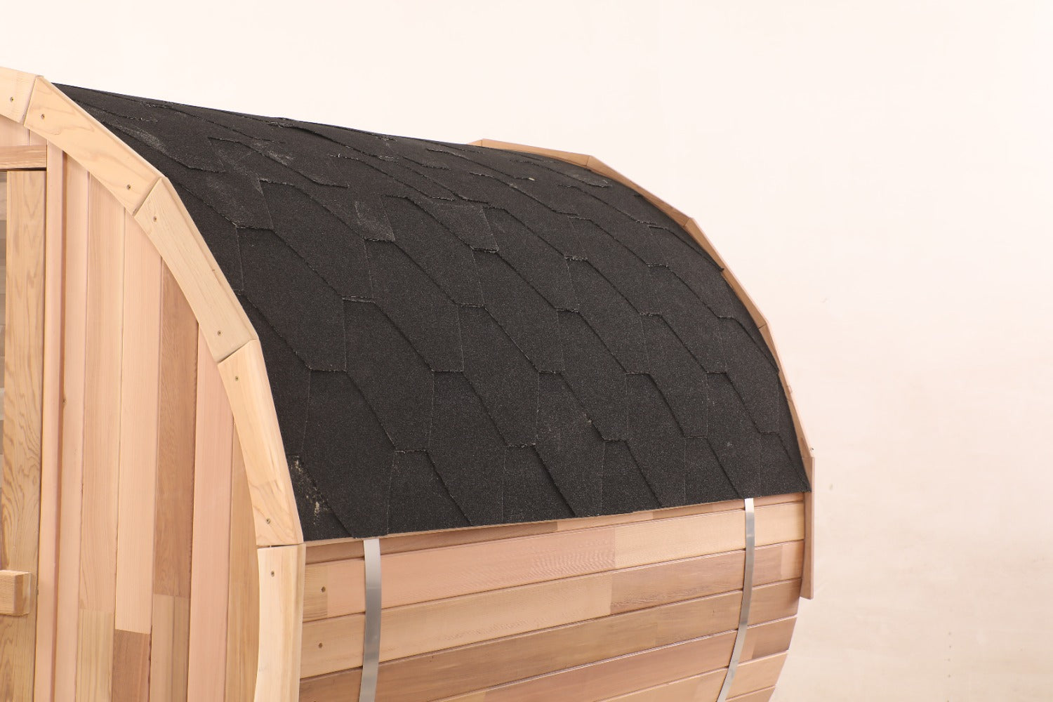 Blisspod Prague | Canadian Red Cedar Outdoor Barrel Sauna with Full Glass Back & Porch
