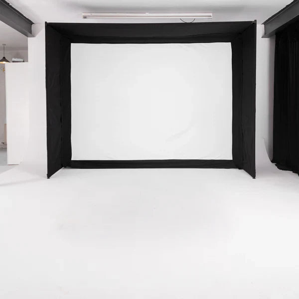 GolfBays EasySim Golf Simulator Enclosure — 10'9" W x 8'2" H | Integrated Impact Screen & Frame
