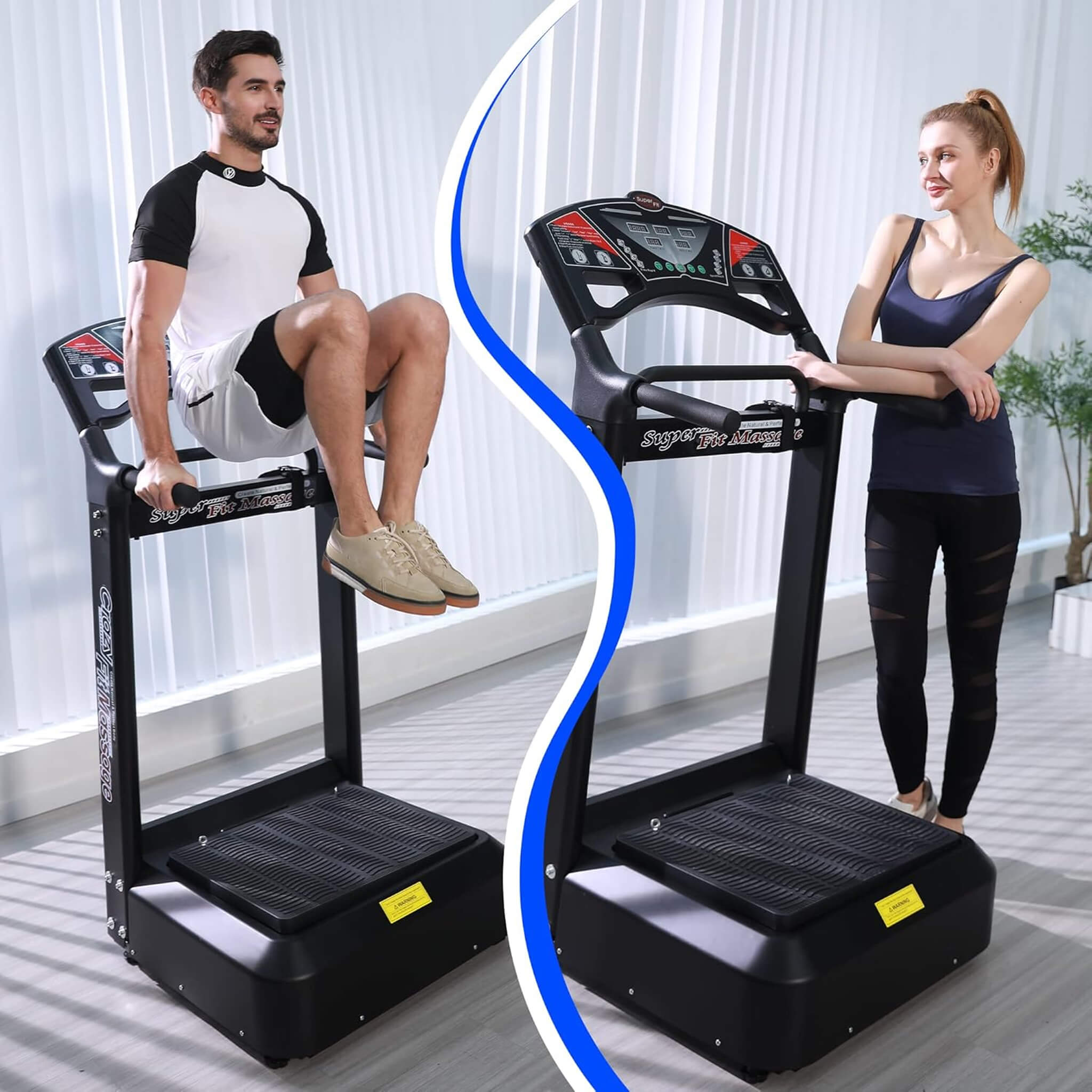 Rovix 400 lb Whole Body Vibration Plate — 99 Speeds | 8 Programs | Built-In Resistance Bands