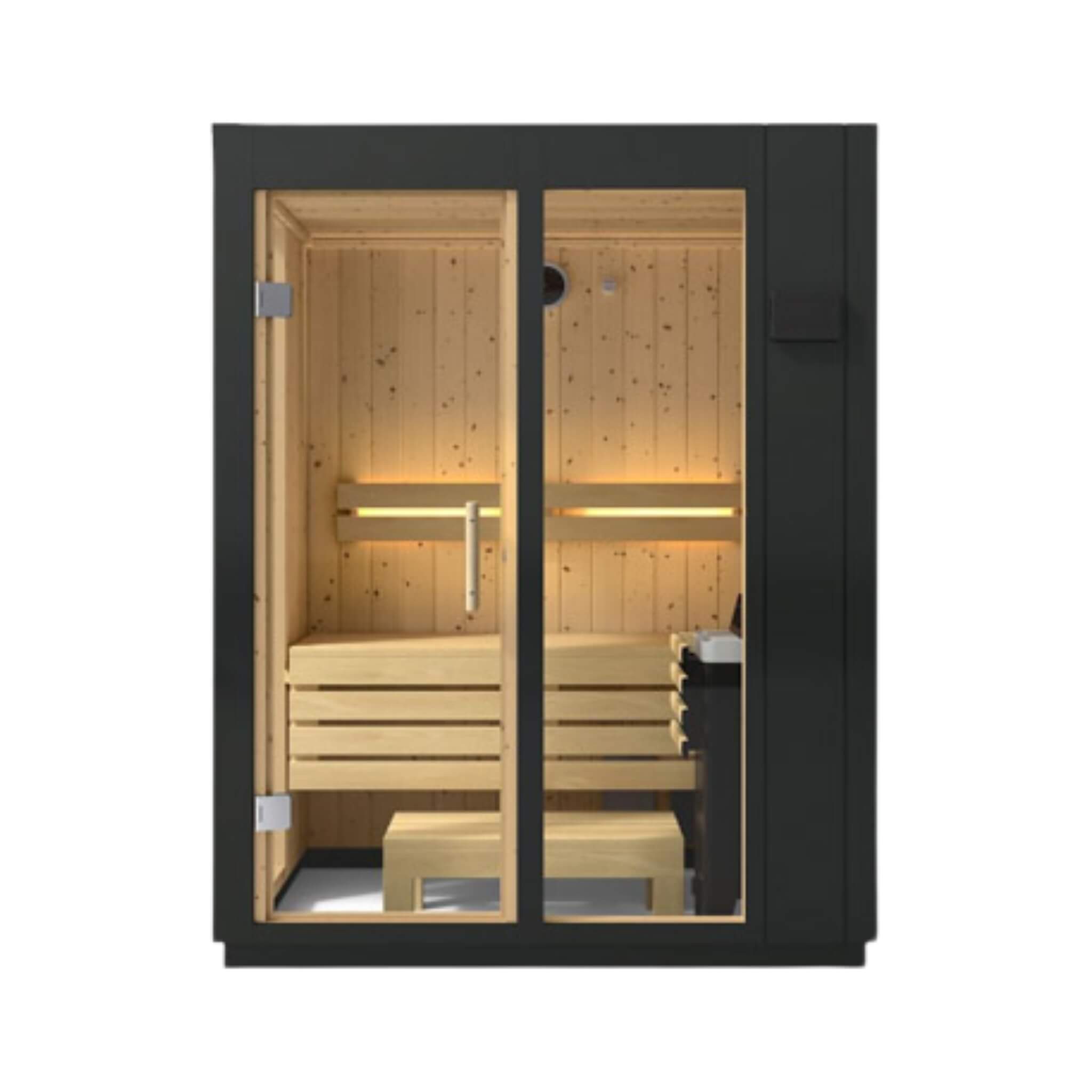 Kohler C1 Indoor Sauna | Graphite Gray | FERO Heater | Freestanding & Alcove | 2, 3 & 5 Person