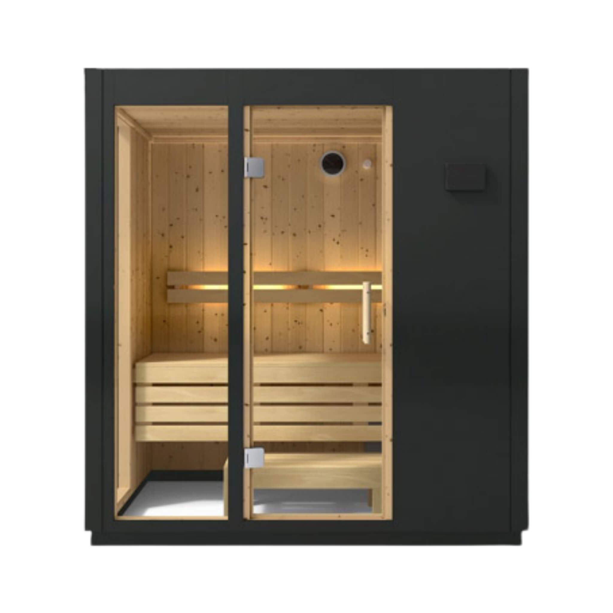 Kohler C1 Indoor Sauna | Graphite Gray | FERO Heater | Freestanding & Alcove | 2, 3 & 5 Person