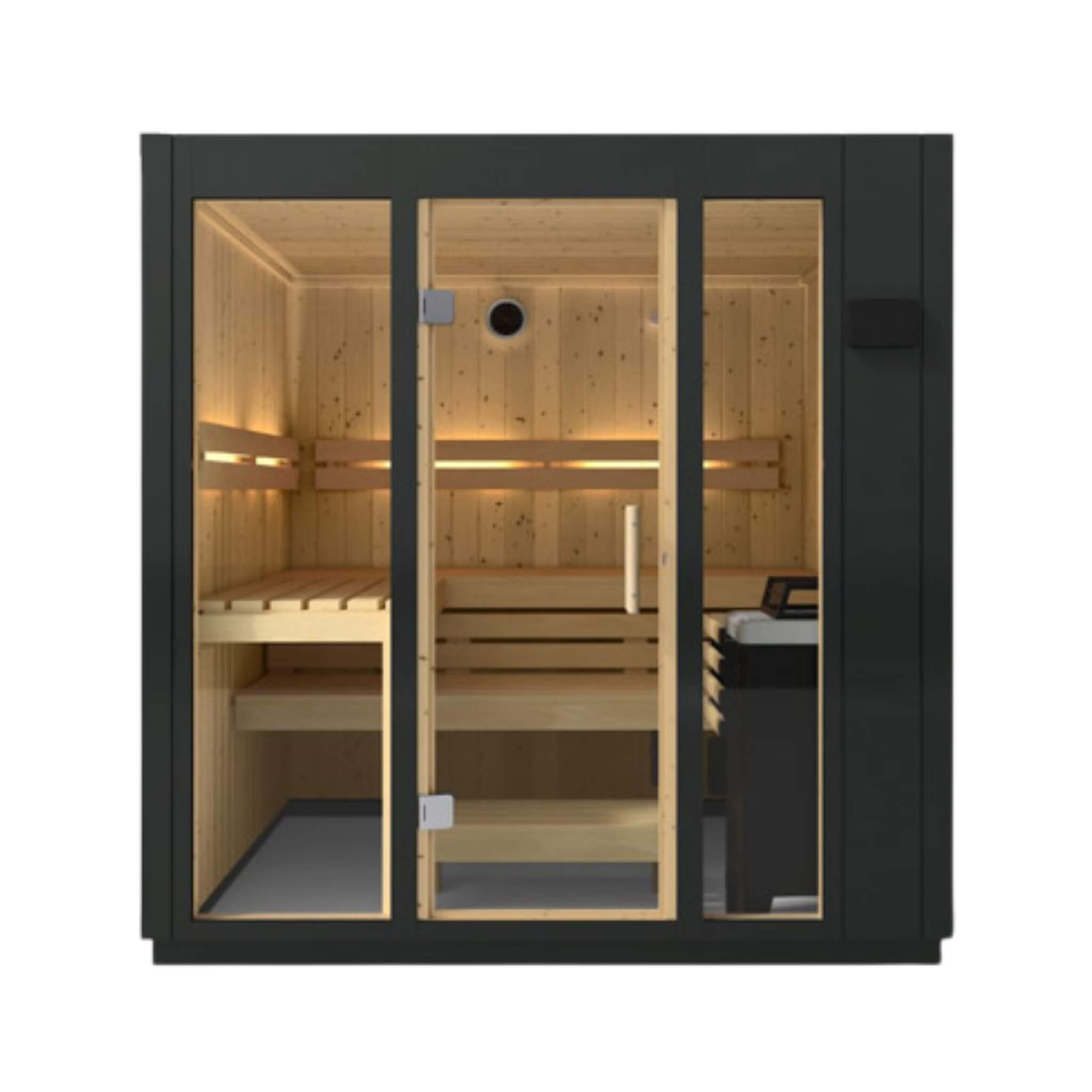Kohler C1 Indoor Sauna | Graphite Gray | FERO Heater | Freestanding & Alcove | 2, 3 & 5 Person
