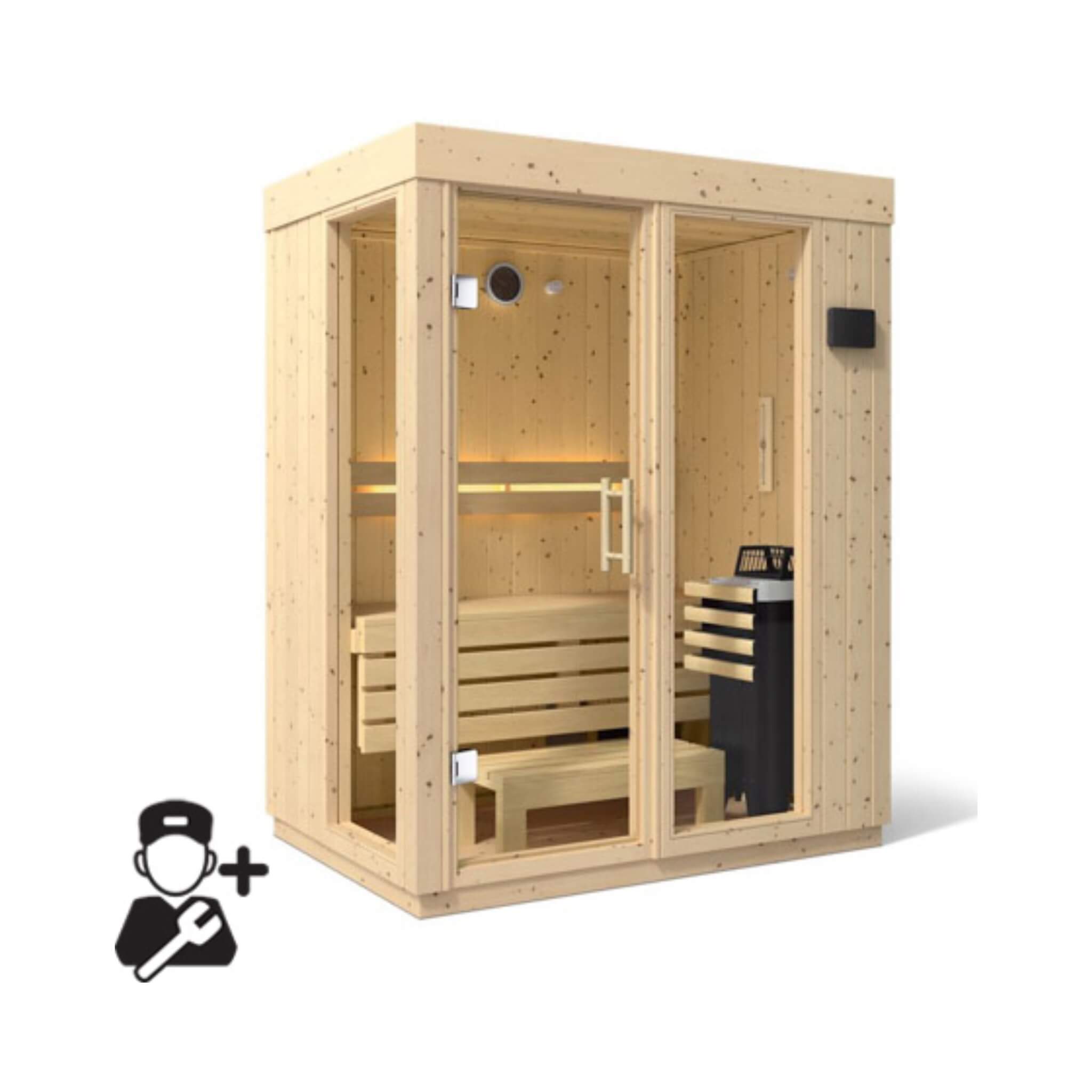Kohler C1 Indoor Sauna | Scandinavian Spruce | FERO Heater | 2, 3 & 5 Person