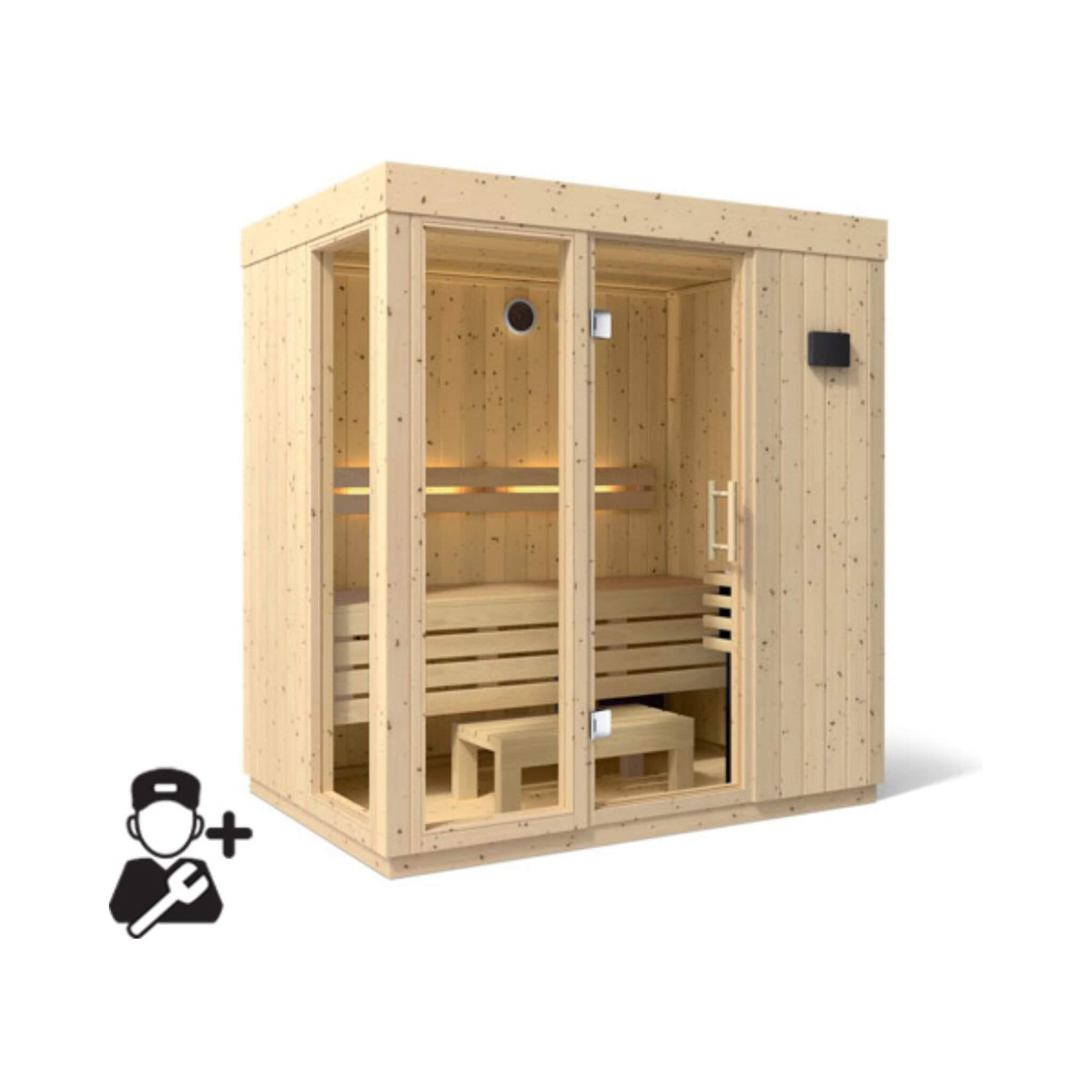 Kohler C1 Indoor Sauna | Scandinavian Spruce | FERO Heater | 2, 3 & 5 Person