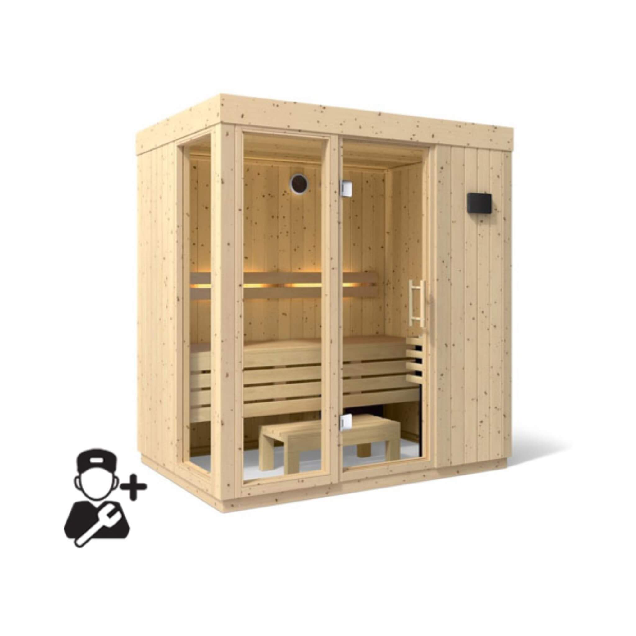 Kohler C1 Indoor Sauna | Scandinavian Spruce | FERO Heater | 2, 3 & 5 Person