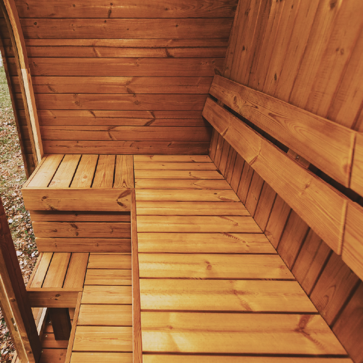 Patio Elegance MW16 | Large Outdoor ThermoWood Sauna | Harvia-Powered | Lava Rocks Included