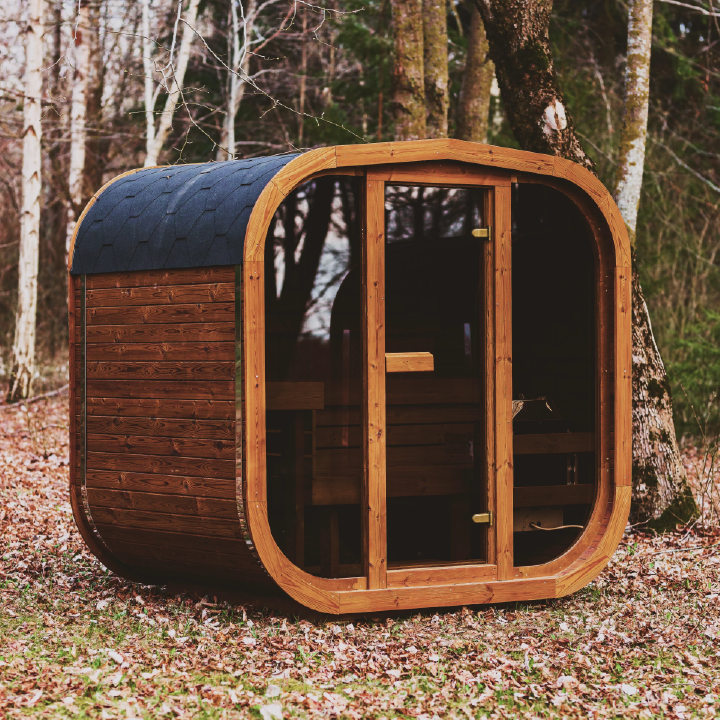Patio Elegance MW12 | Outdoor ThermoWood Sauna | Harvia-Powered | Lava Rocks Included