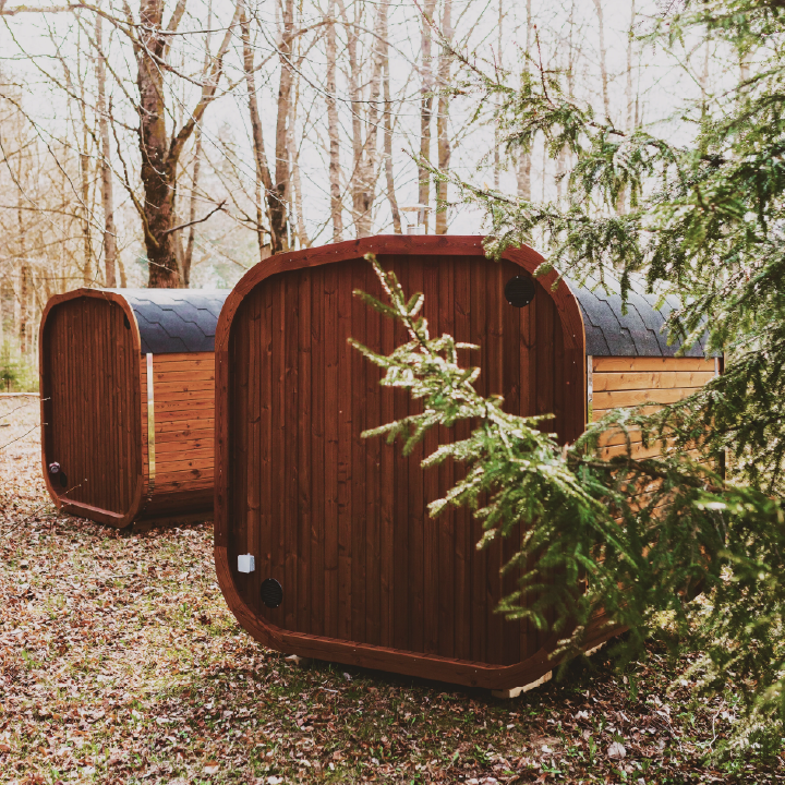 Patio Elegance MW12 | Outdoor ThermoWood Sauna | Harvia-Powered | Lava Rocks Included