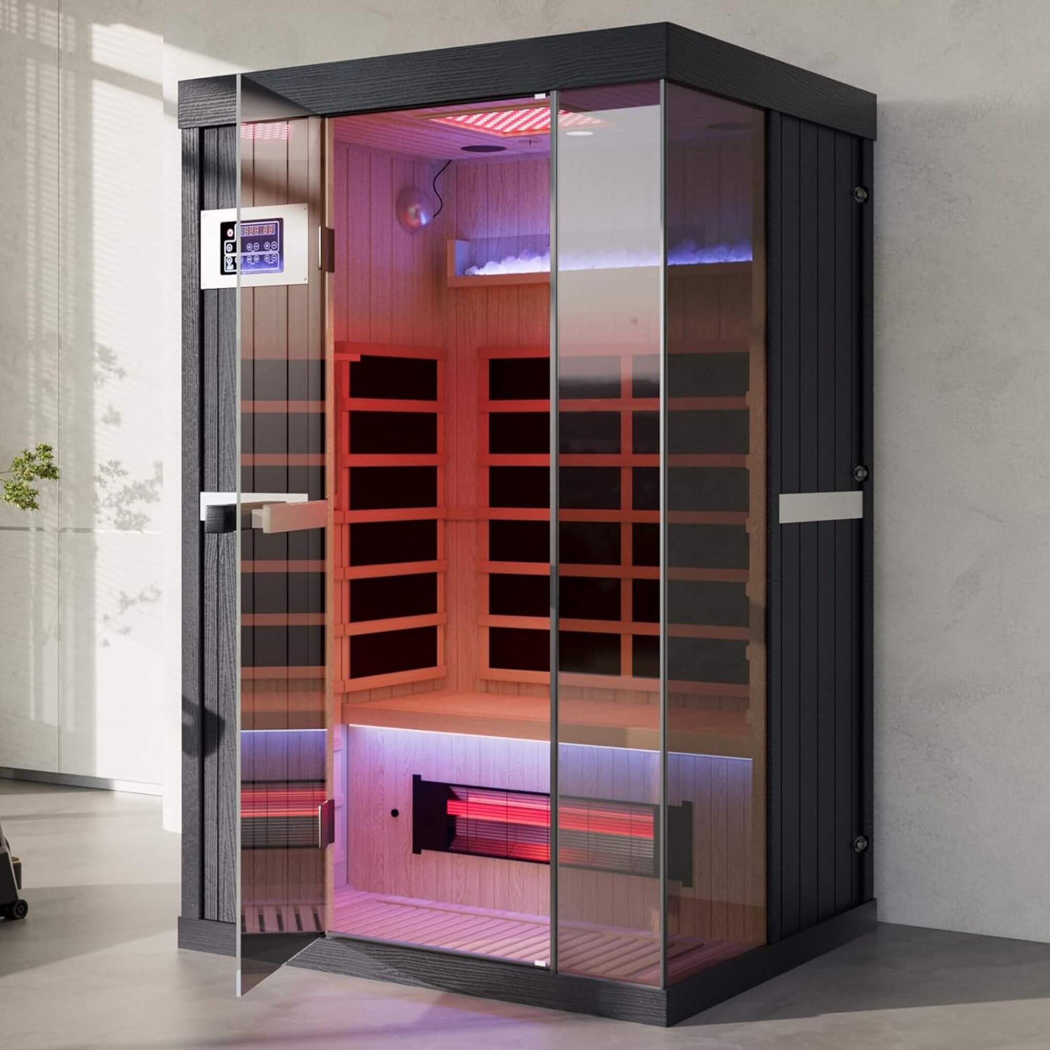 Thermora Pandora | Full-Spectrum Infrared Sauna for Two | Red Light Therapy + Himalayan Salt