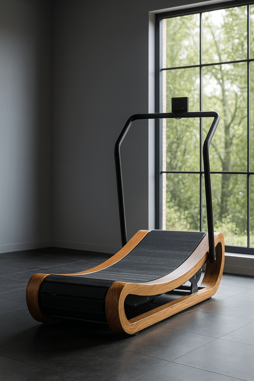 MedEq R2000 Solid Wood Curved Treadmill | Self-Powered Luxury Trainer