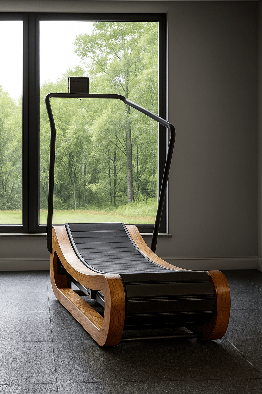 MedEq R2000 Solid Wood Curved Treadmill | Self-Powered Luxury Trainer
