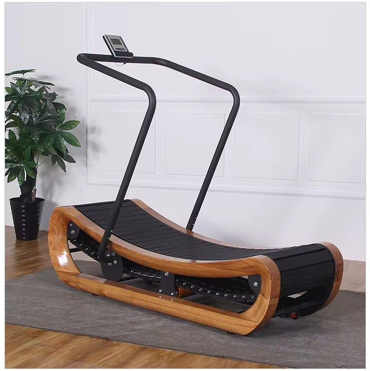 MedEq R2000 Solid Wood Curved Treadmill | Self-Powered Luxury Trainer