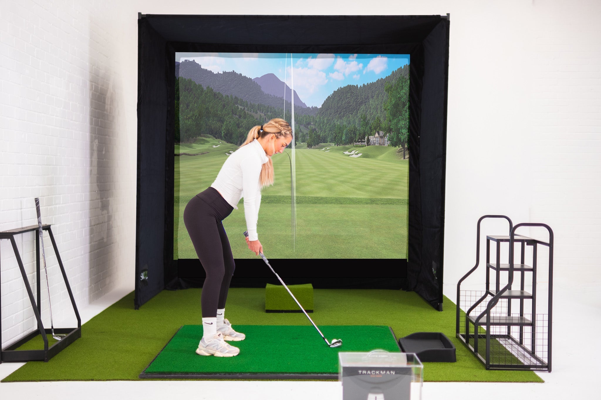 GolfBays SimBox Golf Simulator Enclosure | 7 Sizes | PRO+ Impact Screen, Frame & Free Side Barriers
