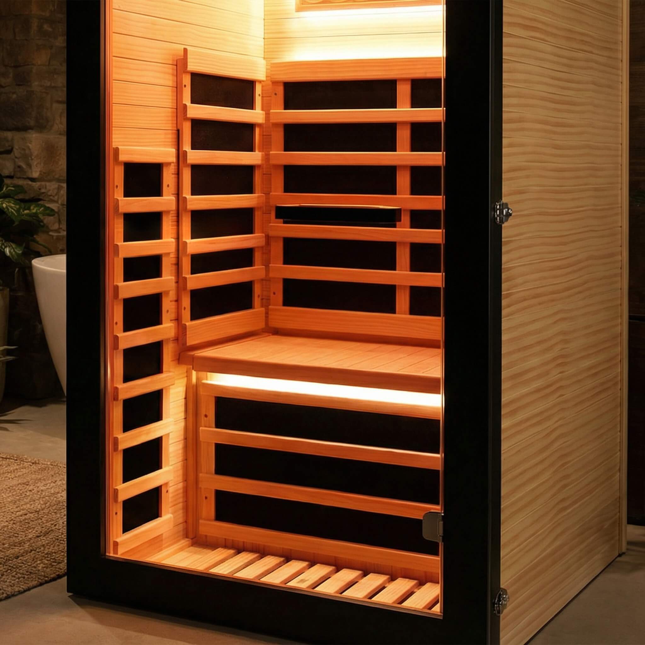 Thermora Solo | 1-Person Infrared Sauna Cabin | Chilean Pine | Starry Sky Ceiling | 1,050W